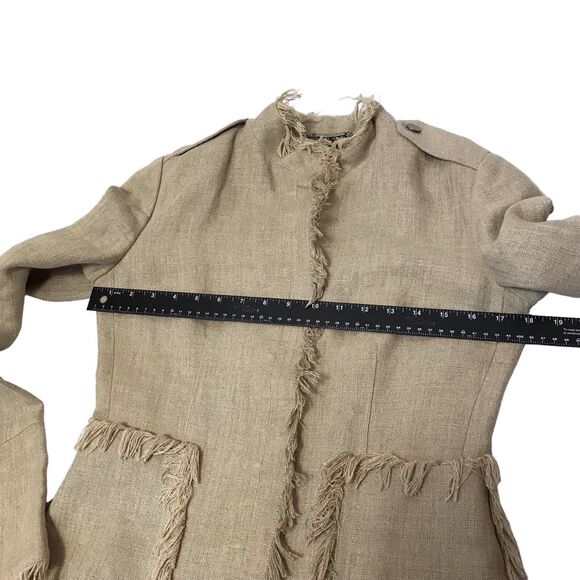 Dolce & Gabbana Women Linen Jacket with fringe Beige 40 - Picture 15 of 16